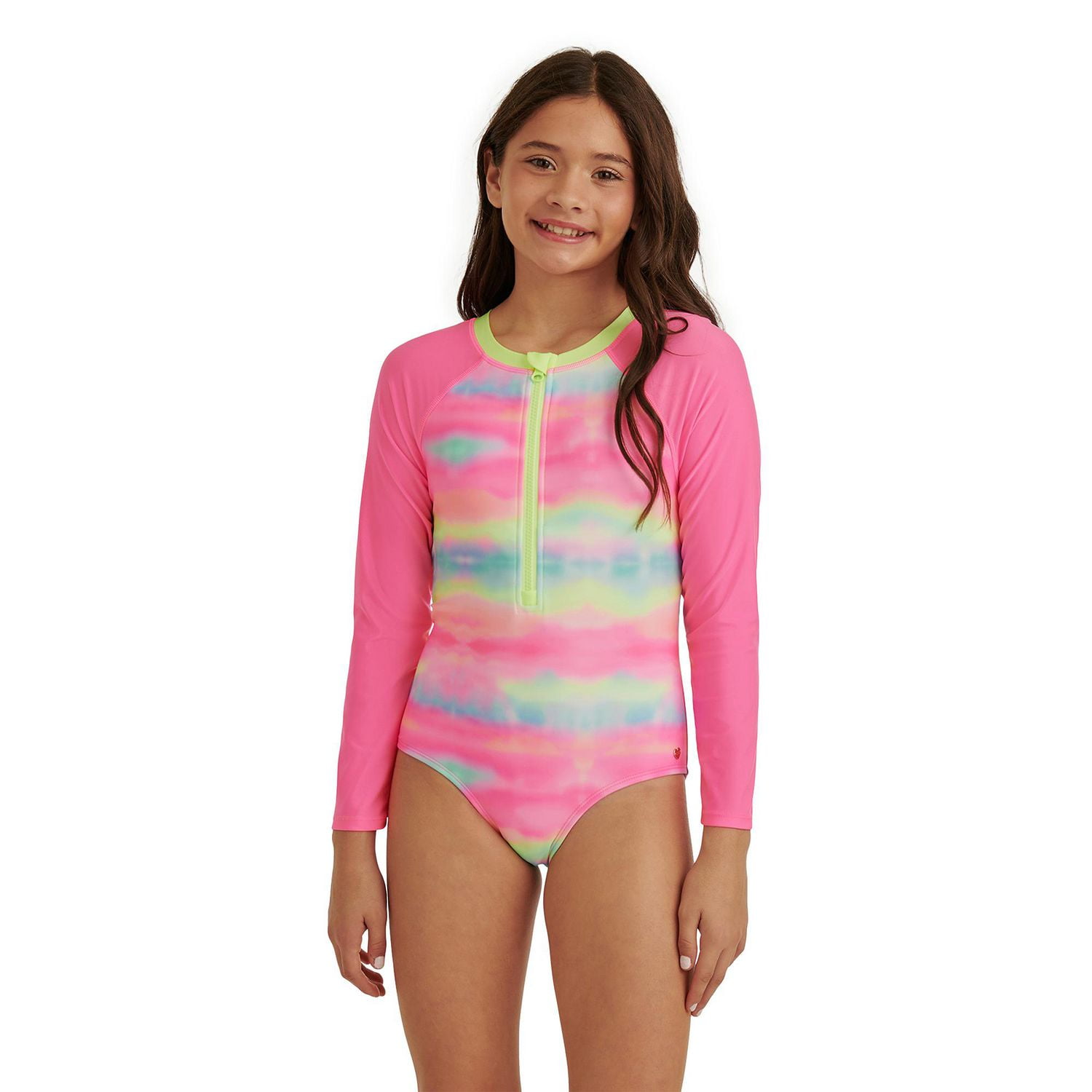 Justice Girls' Printed Long-Sleeve One Piece Rashguard