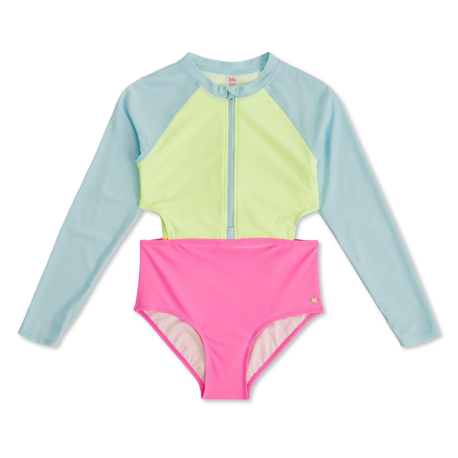 Maillot de bain 1 pièce anti-UV à blocs couleurs Justice pour filles
