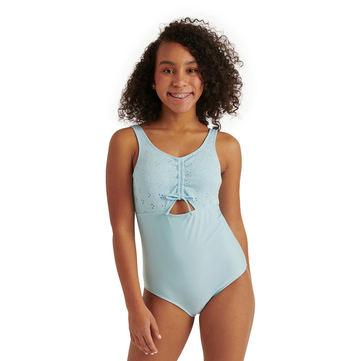 Justice Girls' Eyelet One Piece Swimsuit