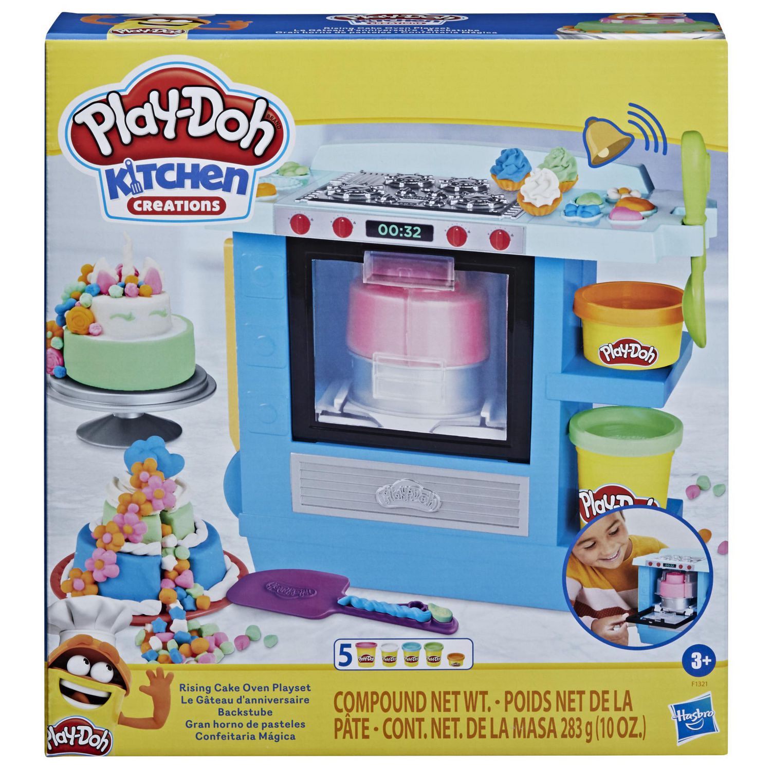 Play-Doh Kitchen Creations Le Gâteau d'anniversaire avec 5 couleurs de pâte  à modeler