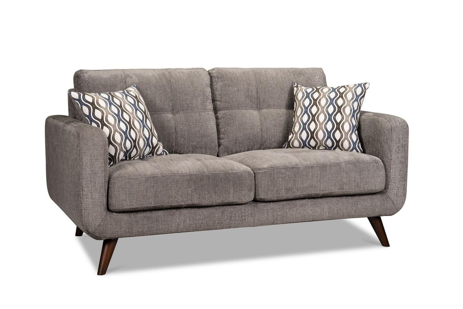 Topline home Furnishings Loveseat with 2 pillows Grey Fabric Walmart Canada