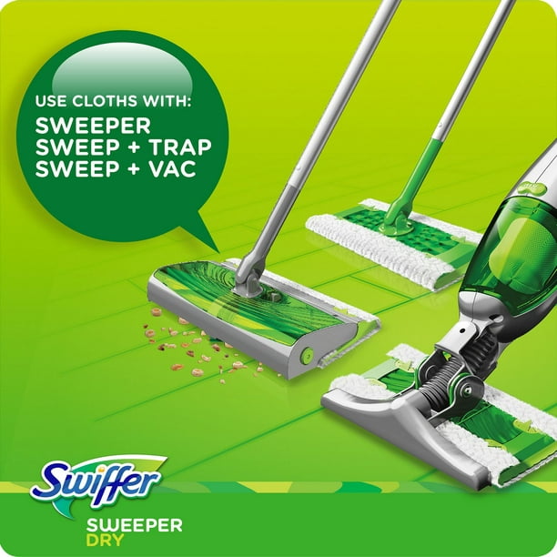 Trousse de départ Swiffer Sweeper 2 en 1 Dry et Wet multi-surface pour  balayer et nettoyer les planchers 1 balai et 10 recharges 