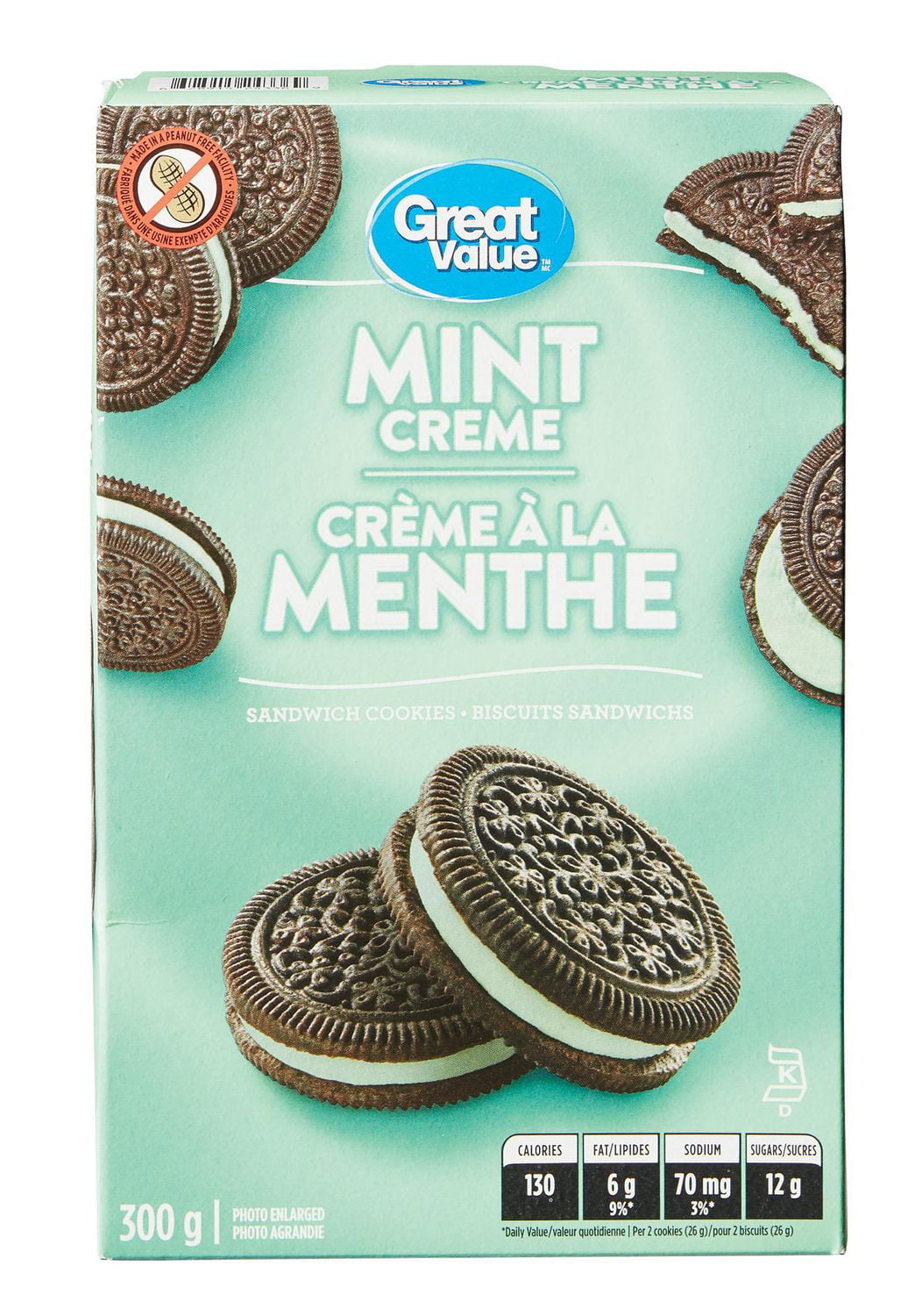 Great Value Mint Creme Sandwich Cookies Walmart Canada