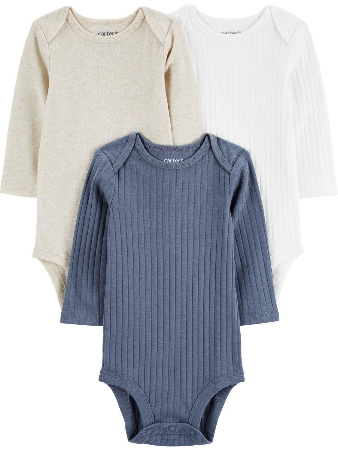 Carter's Child of Mine 3 Pack Newborn Bodysuits - Grey