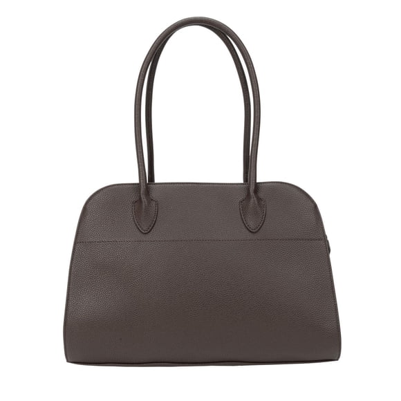 Time & Tru Large Satchel Handbag with Top Handles, Wide Opening, And Inner Pockets, Ground Coffee