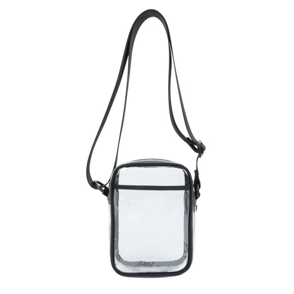 Sac bandoulière Clear Stadium No Boundaries, sangle d'épaule réglable, poche arrière plate, grande fermeture éclair sur le dessus, léger et lavable