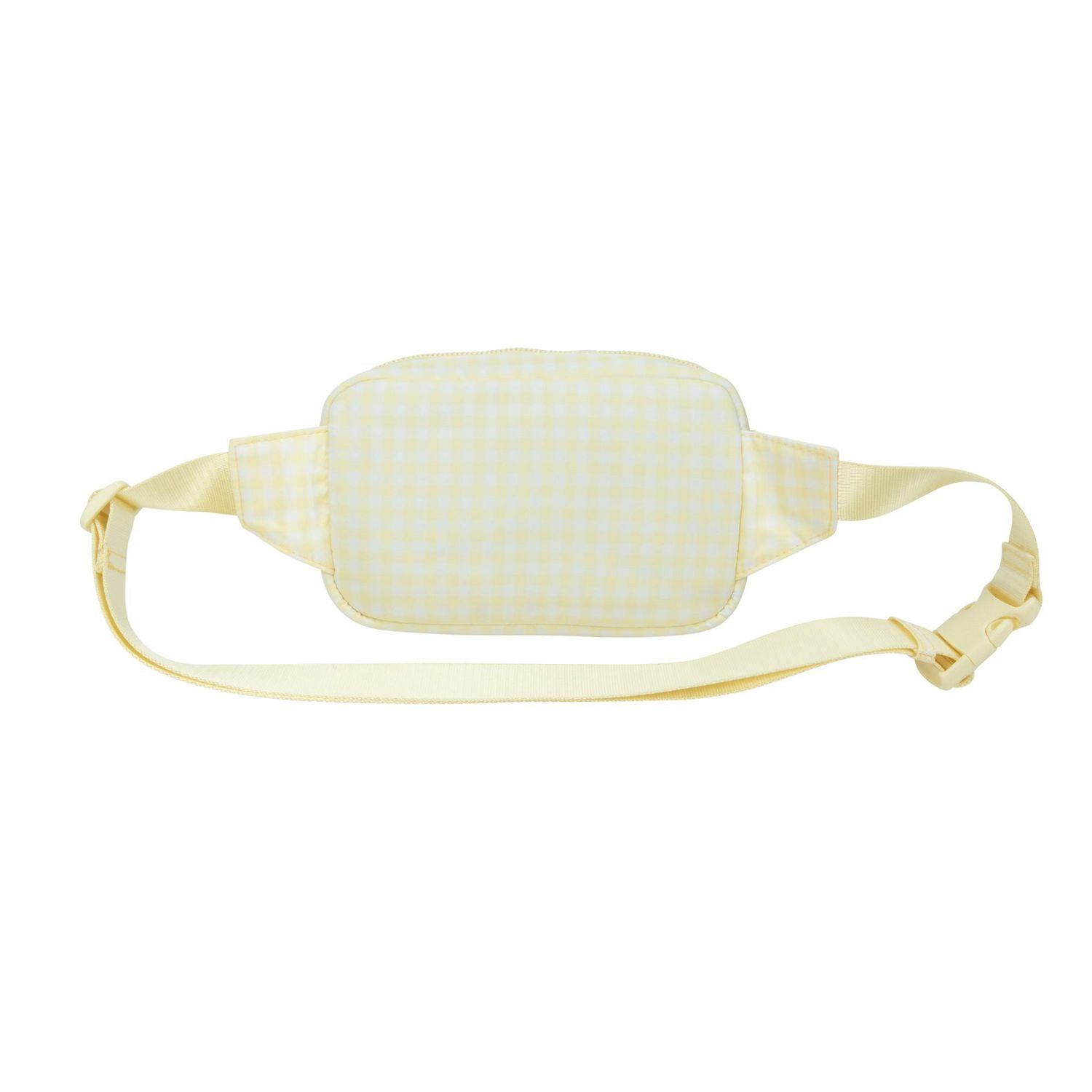 No Boundaries Athleisure Multi Pocket Belt Bag, Adjustable Strap with Buckle, Lightweight, Top and Front Zipper Pockets, Compact Design, Waxed Wing Gingham