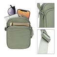 thumbnail image 2 of Time And Tru Time & Tru Athleisure Small Crossbody Bag, Adjustable Strap with Buckle, Lightweight, Top and Front Zipper Pockets, Compact Multifunctional Design, Dusty Olive, 2 of 6