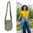 thumbnail image 4 of Time And Tru Time & Tru Athleisure Small Crossbody Bag, Adjustable Strap with Buckle, Lightweight, Top and Front Zipper Pockets, Compact Multifunctional Design, Dusty Olive, 4 of 6