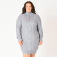 thumbnail image 1 of Devoted Women’s Plus size L/S Flat Collar cable knit sweater dress with zipper, 1 of 7