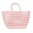thumbnail image 1 of Time & Tru Jelly Tote Bag, Lightweight, Washable, Multi-Purpose Design with Top Handles, Perfect for Outdoor Activities, Pink, 1 of 6