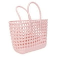 thumbnail image 2 of Time & Tru Jelly Tote Bag, Lightweight, Washable, Multi-Purpose Design with Top Handles, Perfect for Outdoor Activities, Pink, 2 of 6
