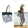 thumbnail image 4 of Time & Tru Mesh Tote Bag, Large Zipper Top Opening with Inner and Front Pockets, Washable Reusable Design with Shoulder Straps, Stylish Floral Print, 4 of 6