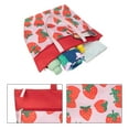 thumbnail image 2 of Time & Tru Beach Tote Bag, Strawberry Print Design, Large Zipper Top Opening with Inner and Front Pockets, Washable Reusable Design with Shoulder Straps, 2 of 7