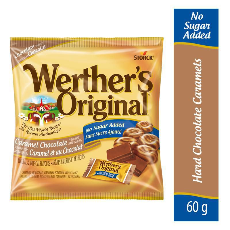 Werther’s Original No Sugar Added Caramel Chocolate Hard Candy ...