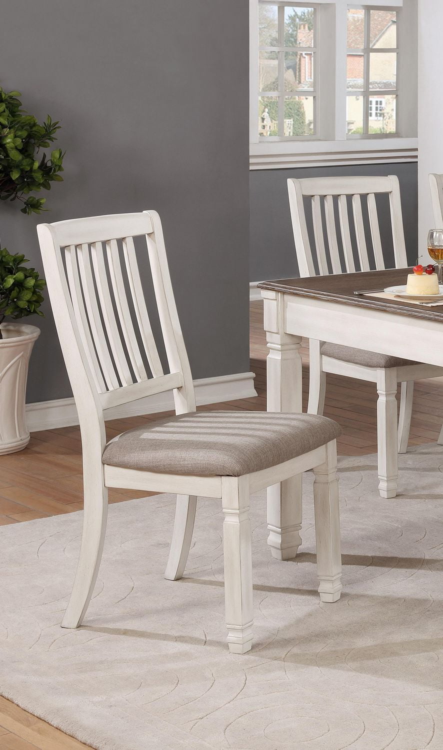 Topline Home Furnishings Antique White Dining Chairs Walmart Canada