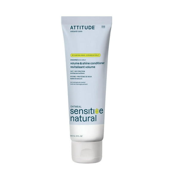 ATTITUDE oatmeal sensitive natural, Volume & Shine Conditioner, Unscented, 240 mL