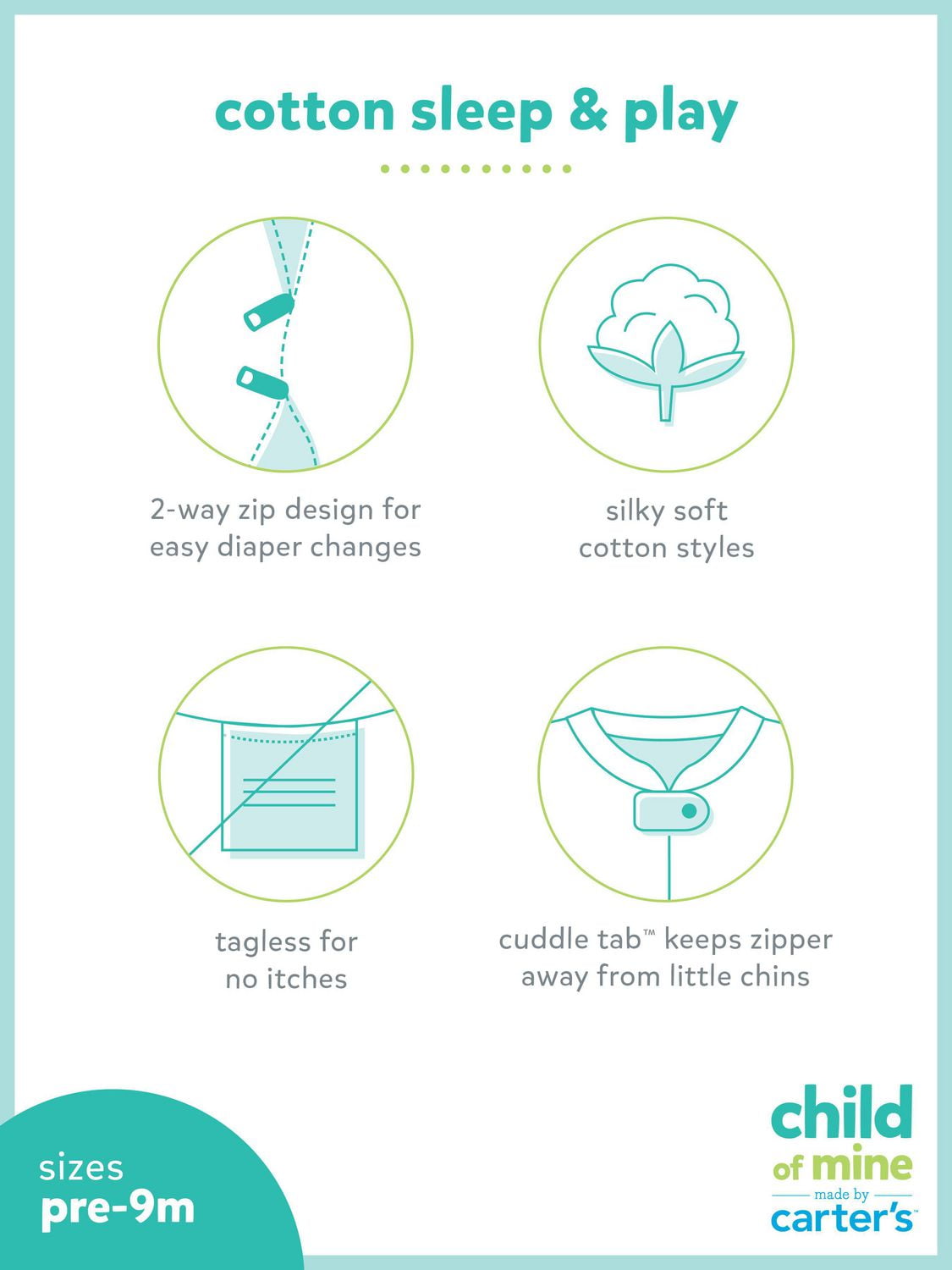 Child of Mine Infant Boy Sleep n Play Sea Creatures