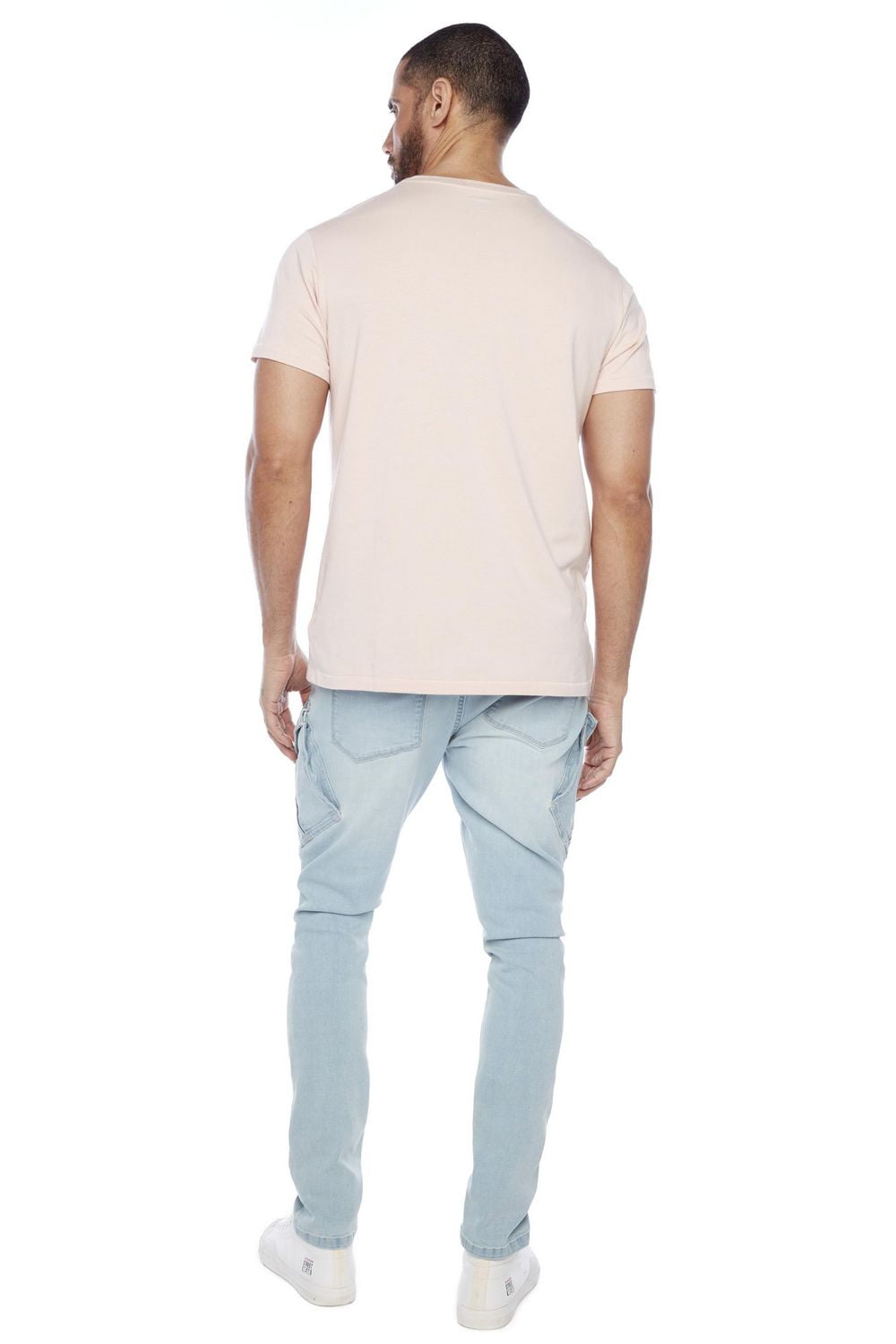 Jeaniologie ™Straight Fit Cargo Jeans - Bleu Bleach