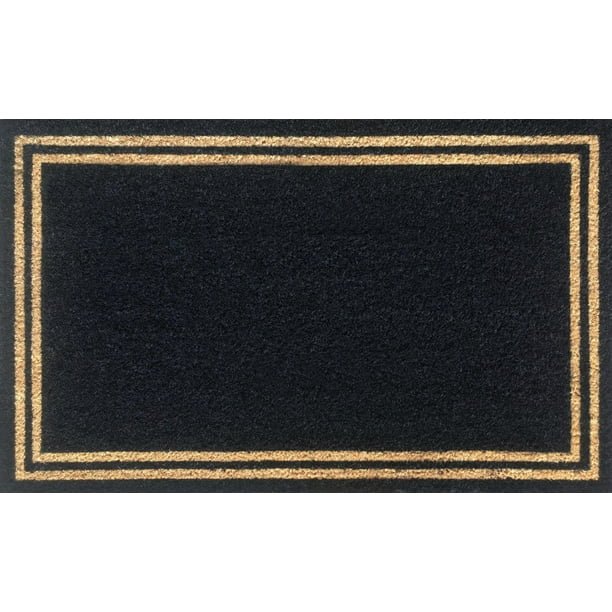 Black Coir Doormat with Border Walmart.ca