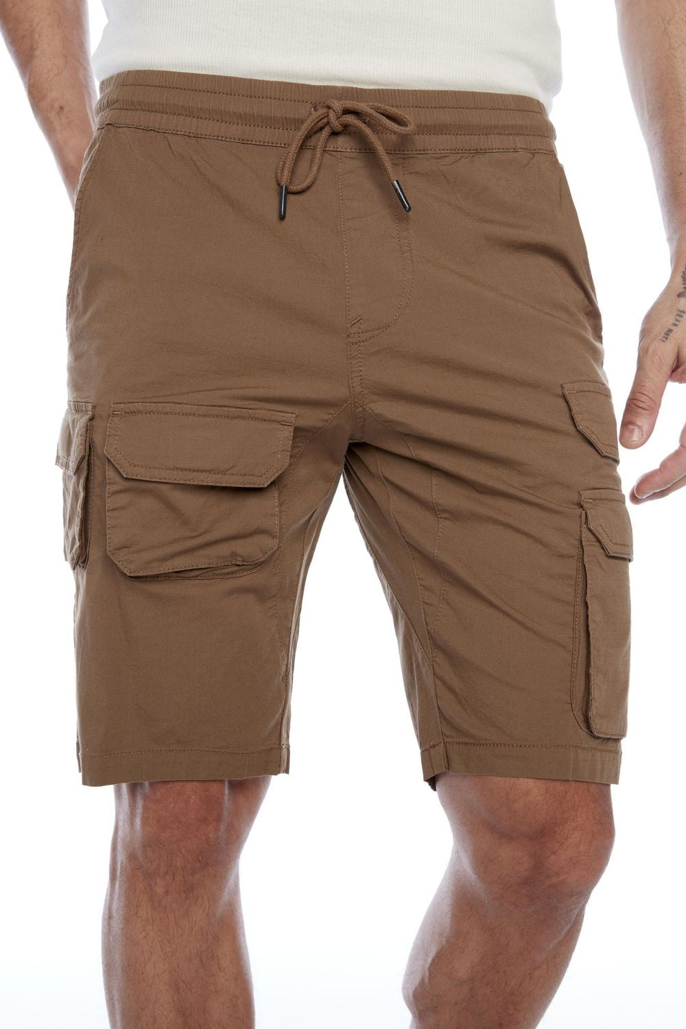 Jeaniologie ™ Short homme avec poches cargo à soufflet - Tabac