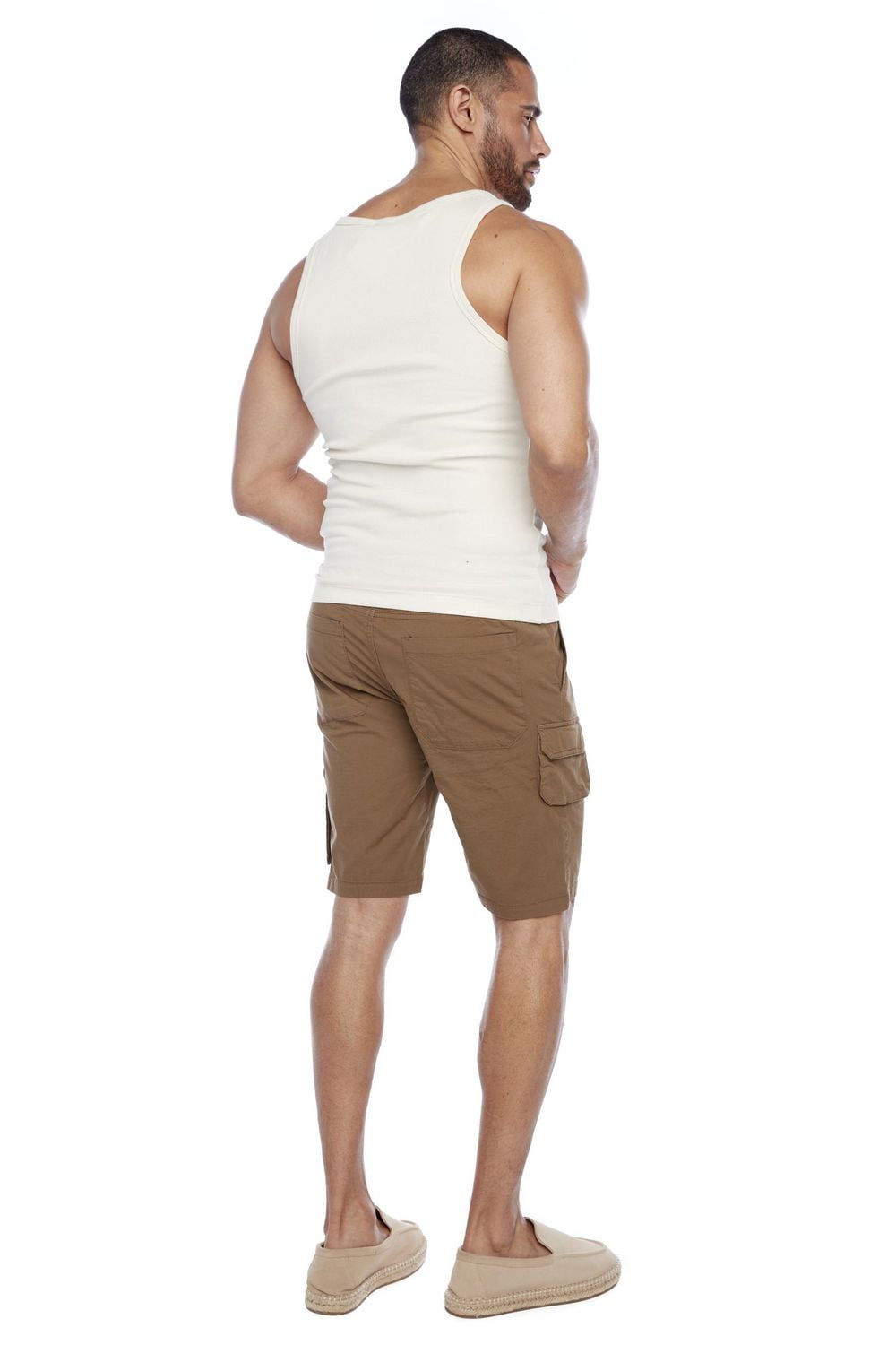 Jeaniologie ™ Short homme avec poches cargo à soufflet - Tabac