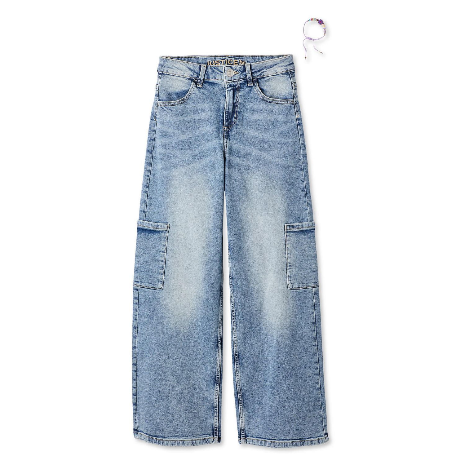 Jean cargo à jambe large Justice pour filles