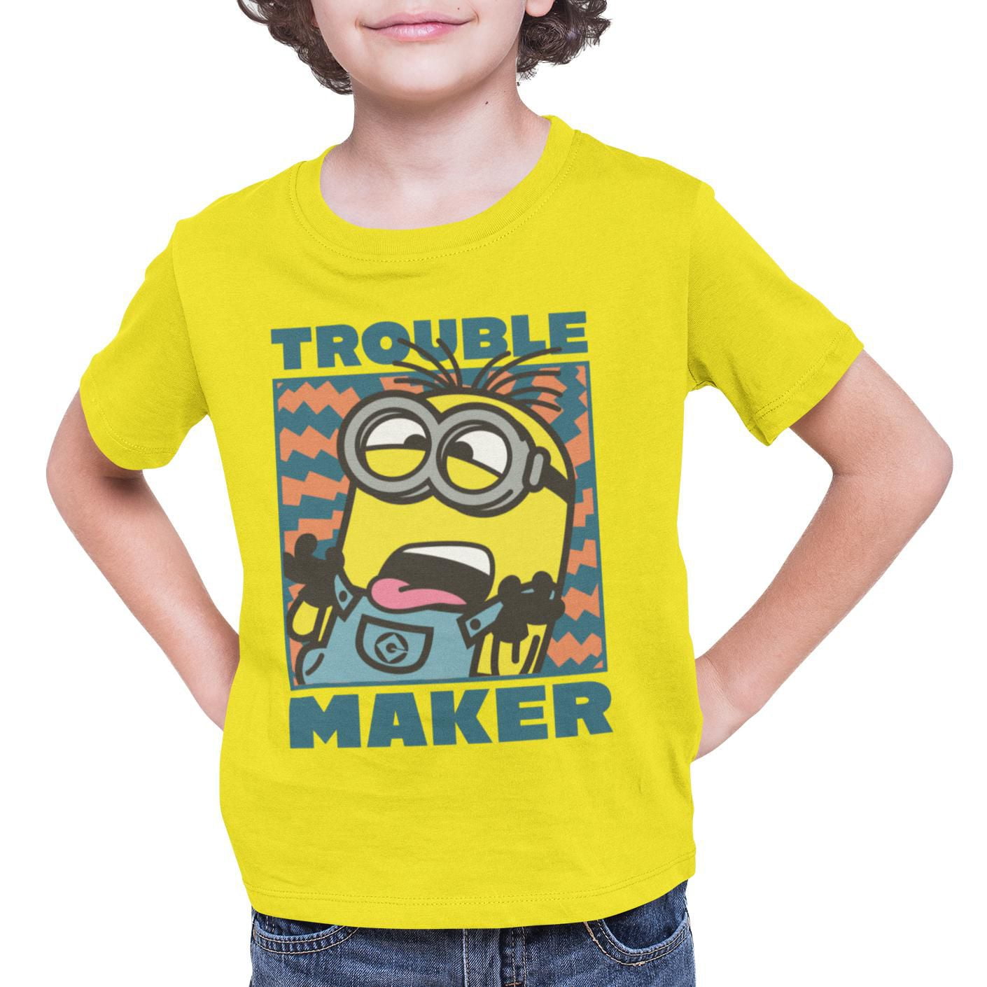 Minions T-Shirt col rond à manches courtes pour garçon