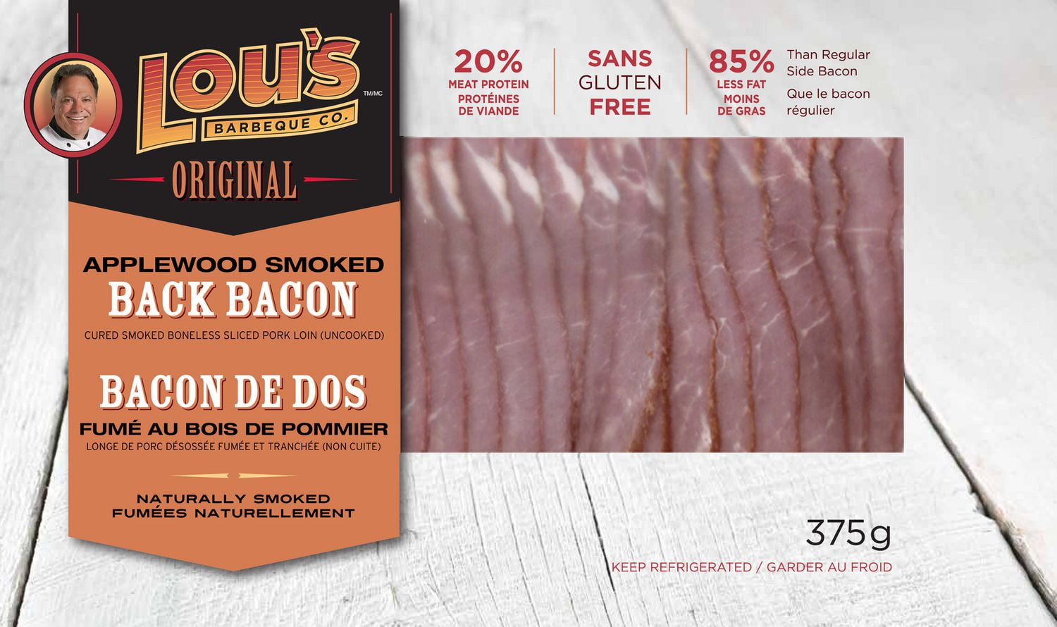 Lou's Kitchen Applewood Smoked Back Bacon 375g Walmart Canada