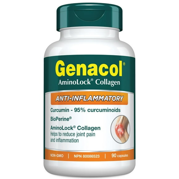 Genacol Anti-Inflammatory with AminoLock Collagen, Turmeric Curcumin and BioPerine, 90 capsules