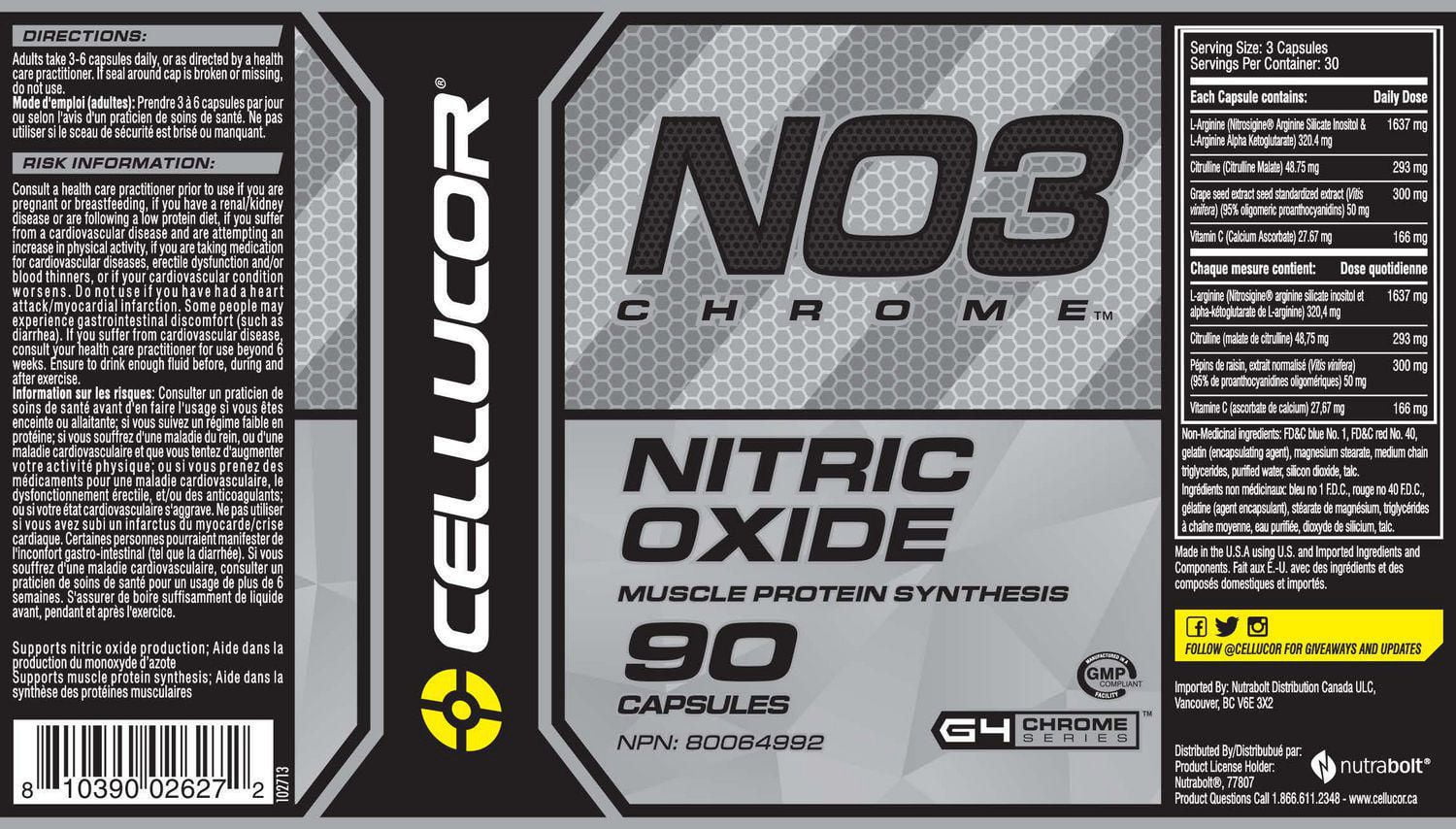 Cellucor No3 Chrome Nitric Oxide Supplements Walmart.ca