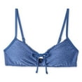 thumbnail image 1 of No Boundaries Women's Tie Front Bikini Top, 1 of 6