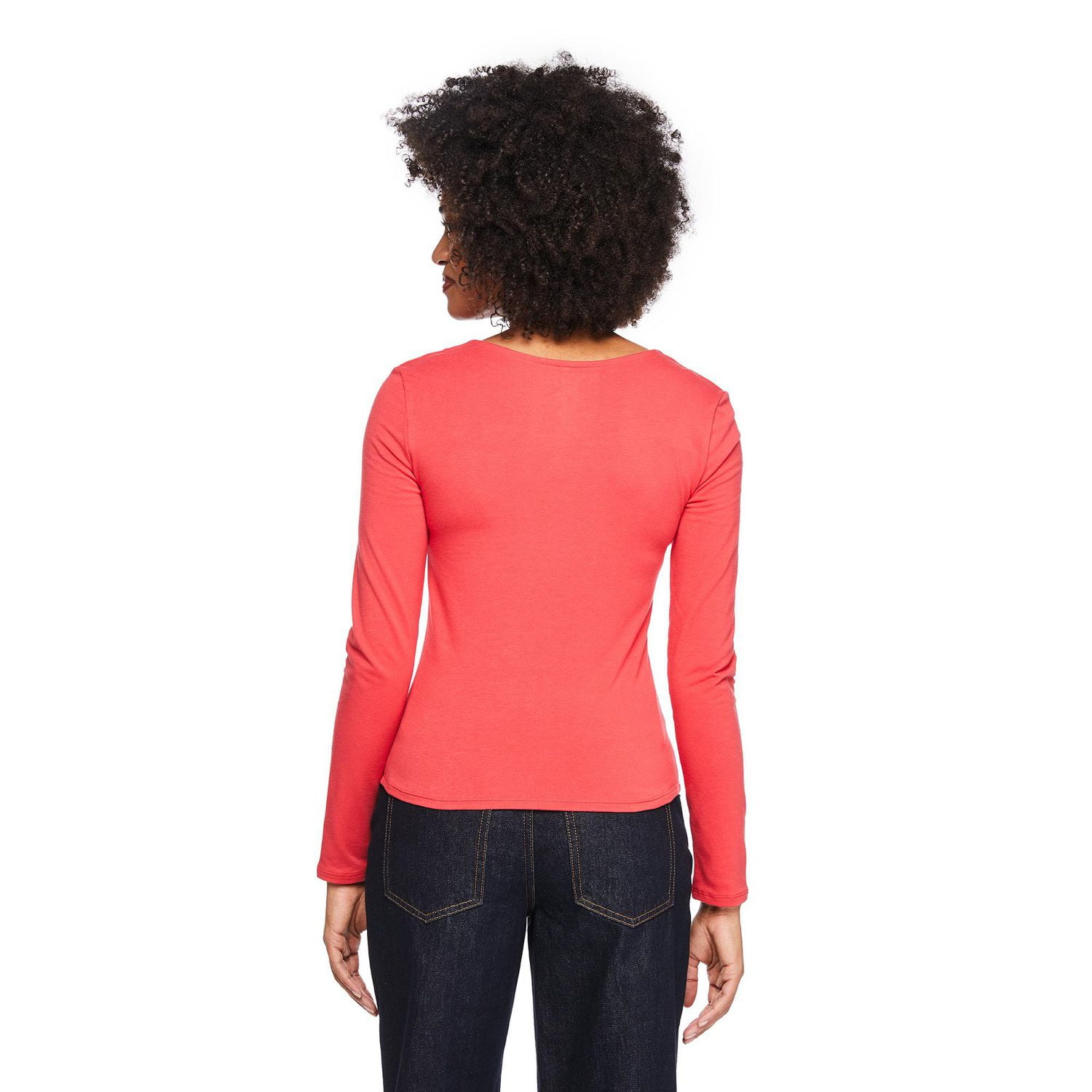 T-shirt à manches longues et encolure dégagée George pour femmes