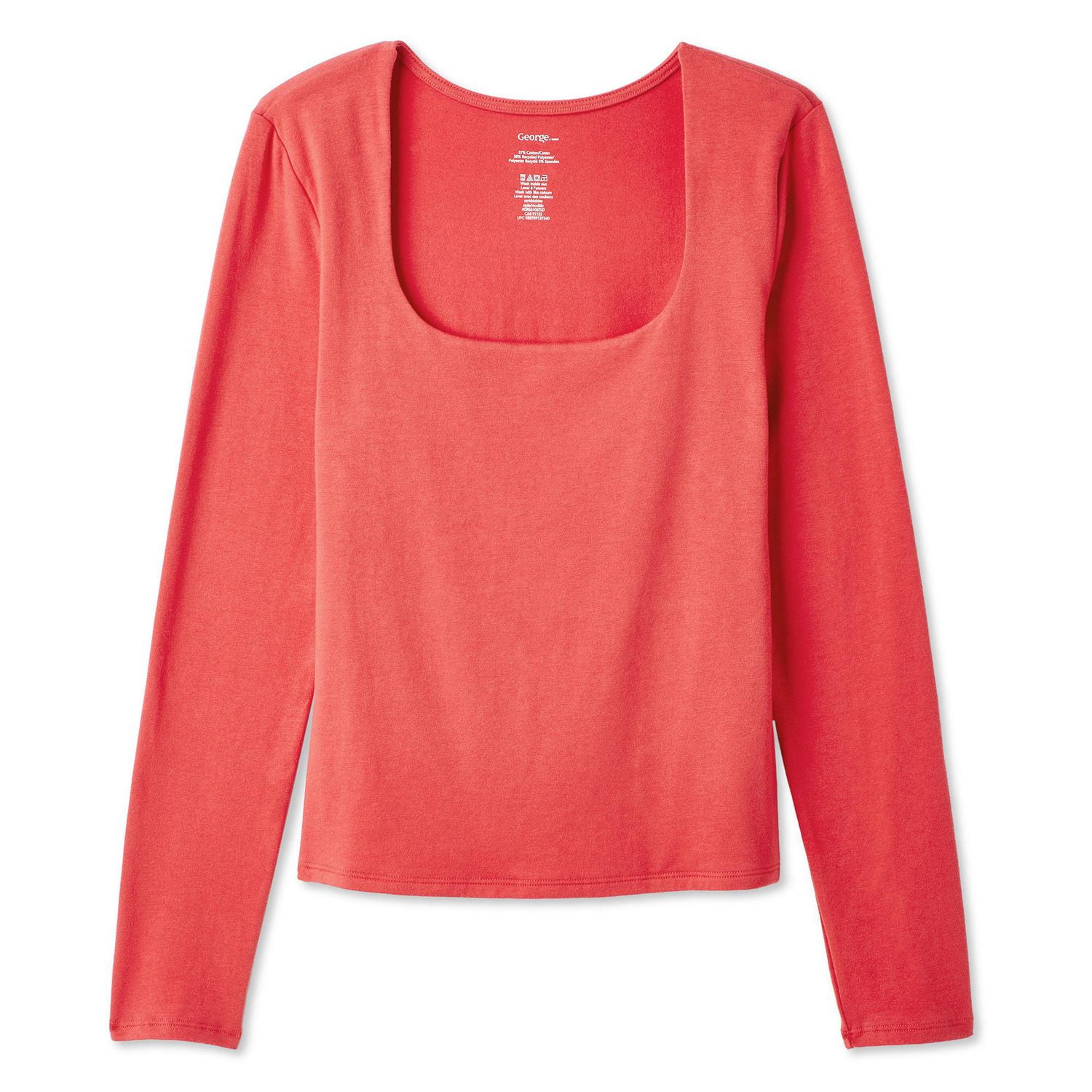 T-shirt à manches longues et encolure dégagée George pour femmes