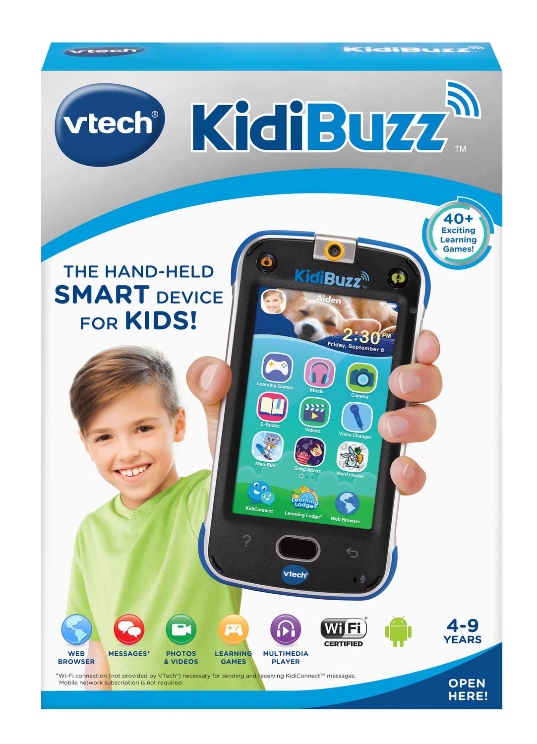 Kids Electronic Smart Device W/KidiConnect VTech KidiBuzz G2 Blue 