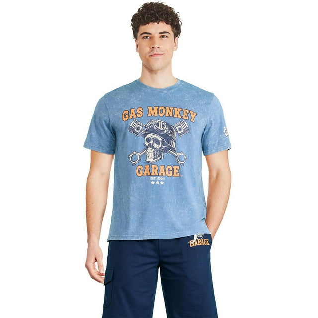 T-shirt à l’effet délavé Gas Monkey Garage pour hommes