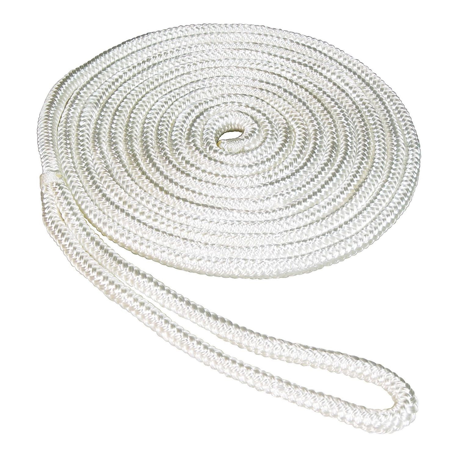 1/2" X 15' Premium Double Braid Dock Line, White, 100 Nylon Walmart