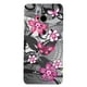 Étui Exian pour HTC One à motif floral - noir et rose – image 2 sur 2