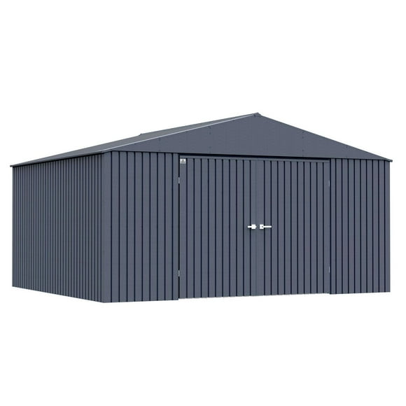 Arrow Elite Steel Storage Shed, 14x12, Anthracite