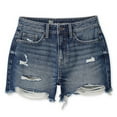 thumbnail image 1 of No Boundaries Women's Distressed Denim Short, 1 of 6