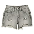 thumbnail image 1 of No Boundaries Women's Distressed Denim Short, 1 of 6