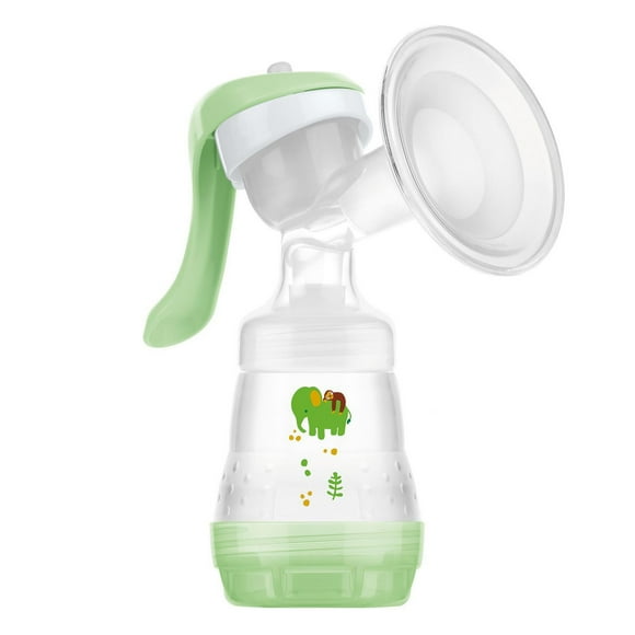 MAM Manual Breast Pump, Ergonomic Portable Breast Pump with MAM Easy Start™ Anti-Colic Baby Bottle, 1-Count