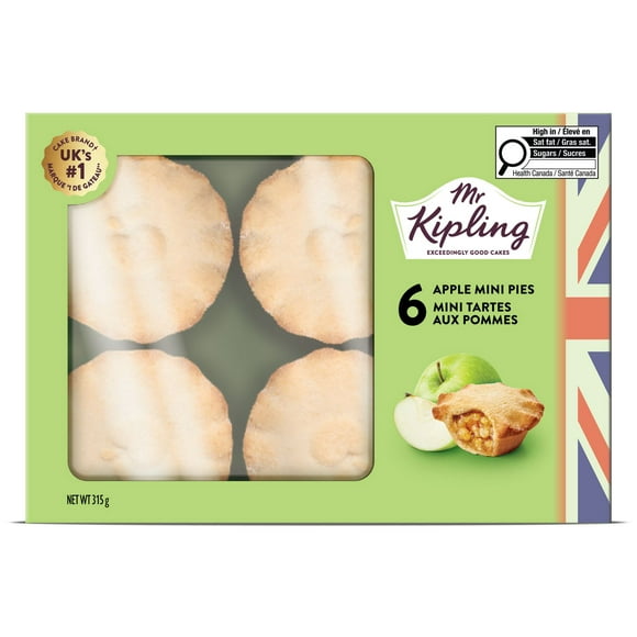Mr Kipling Apple and Cinnamon Mini Pies, 6 Pack, Ready-to-eat, Perfectly Portioned, Made with Real Fruit, Vegetarian, 315g