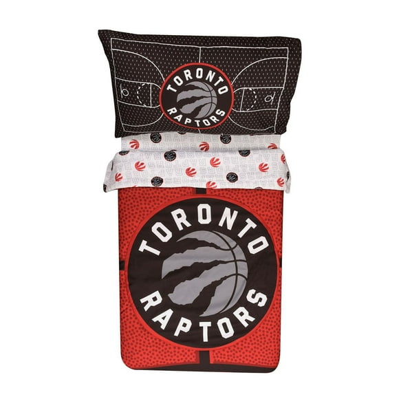 NBA Toronto Raptors 3-Piece Toddler Bedding Set, Includes Comforter, Fitted Sheet and Pillowcase