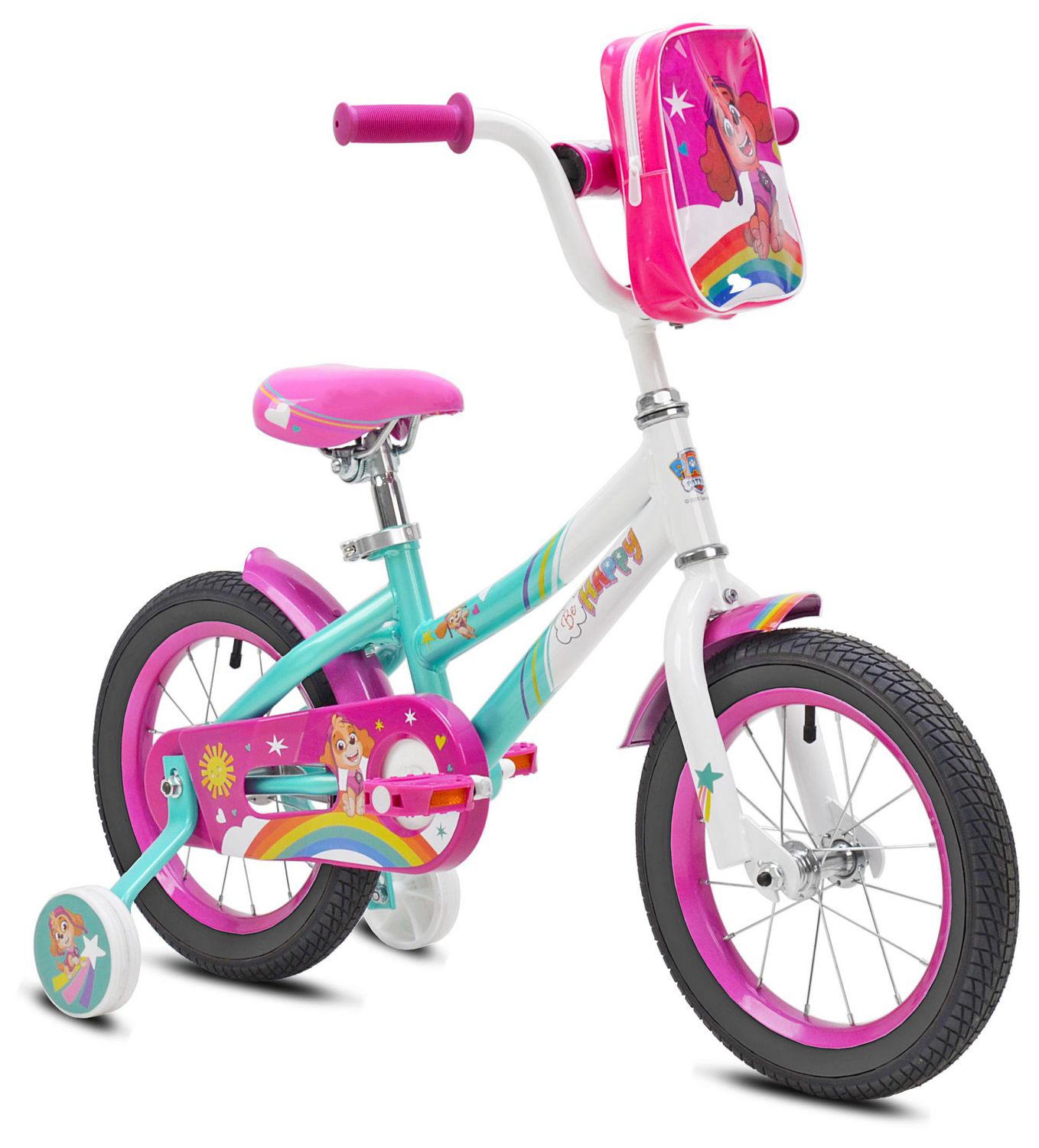 Nickelodeon Vélo 14 Fille Licence Pat Patrouille Stella/Skye pour enfant de  4 à 6 ans avec stabilisateurs à molettes pas cher 