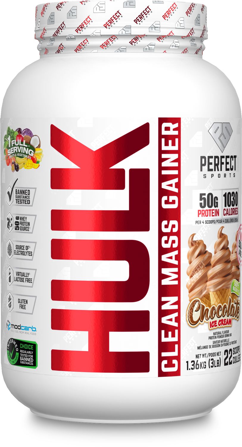 PERFECT Sports - HULK Clean Mass Gainer, Chocolate Ice Cream 3lb, (1.36Kg)