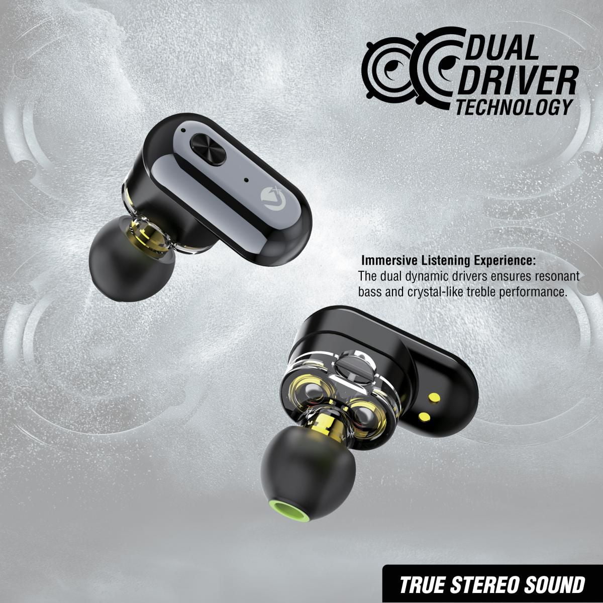 volkano resonance unplugged series dual driver true wireless earphones