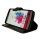 Étui portefeuille d'Exian pour LG G3 - rayures noires et rouges – image 2 sur 3