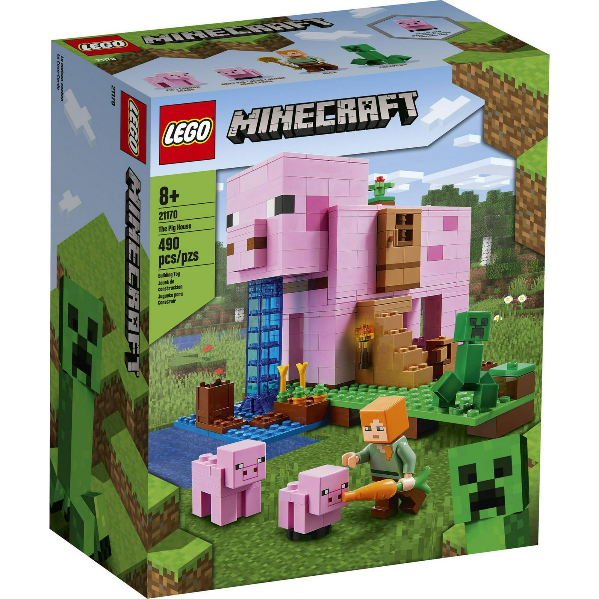 LEGO Minecraft The Pig House 21170 Toy Building Kit (490 Pieces) 