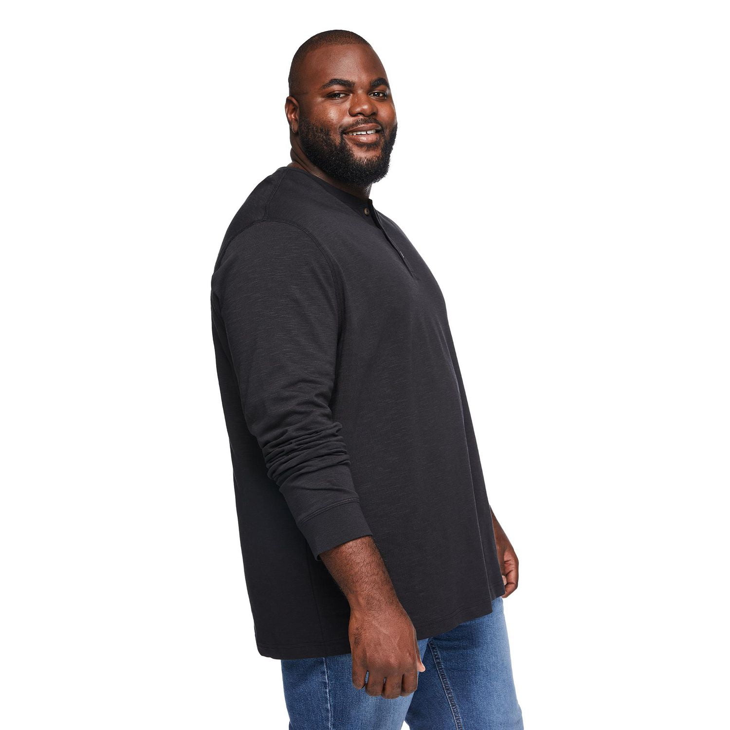 T-shirt henley à manches longues George Plus pour hommes